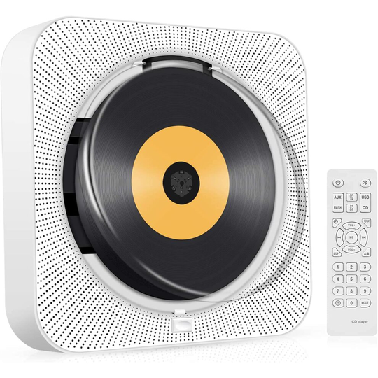 Mini CD Player, Bluetooth CD Speakers, FM Radio, LED Screen CD Player, Wall Mountable CD Music Player with IR Remote Control,...