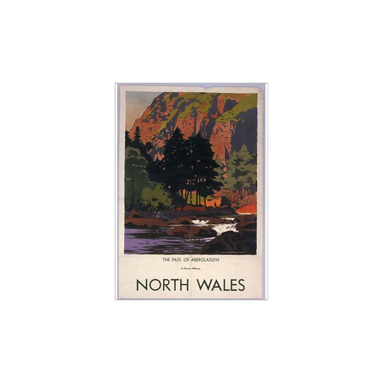 (A1 (84x59cm)) The Pass of Aberglaslyn, Gwynedd, North Wales, LMS poster, 1945 (Poster Print)