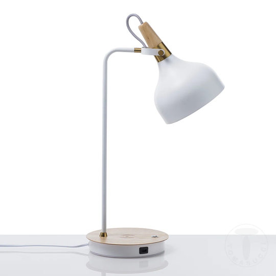 Demicah 60Cm White Desk Lamp with USB