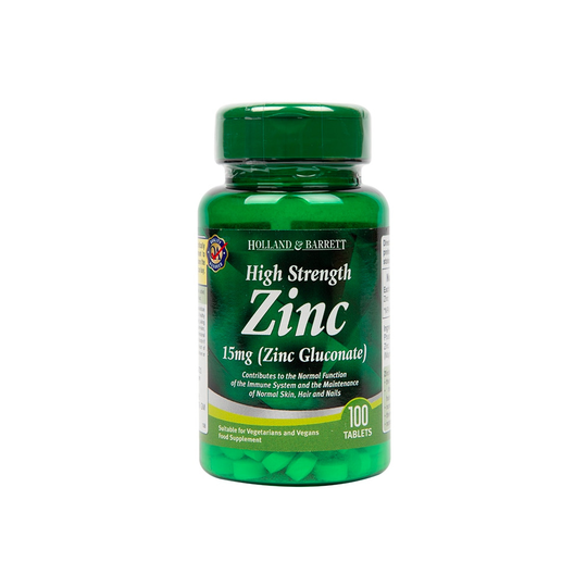 Holland & Barrett High Strength Zinc 100 Tablets 15mg