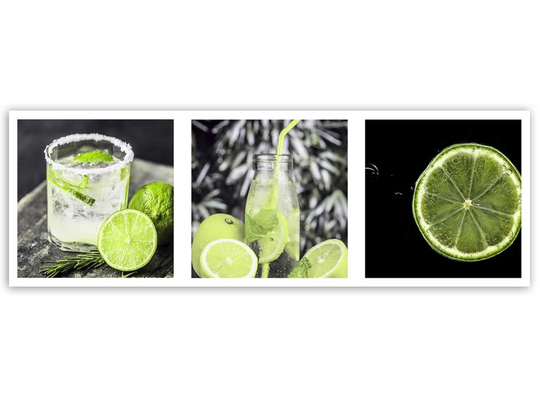 Canvas Print Lime Drink Panorama