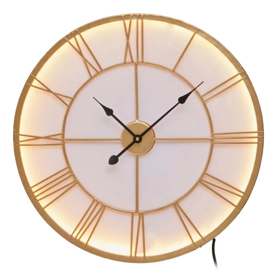 Interiors by PH Small Gold And White Led Wall Clock