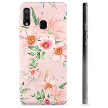 Samsung Galaxy A20e TPU Case - Watercolor Flowers