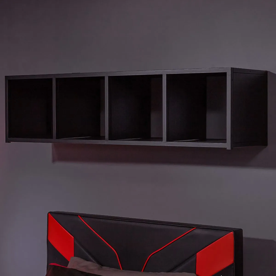 X Rocker Mesh-Tek 4 Cube Shelf Unit Storage Unit Red And Black
