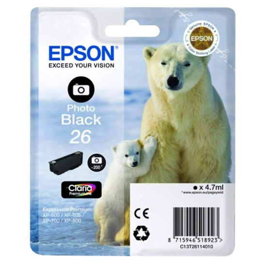Epson Ink/26 Polar Bear 4.7ml Premium Black - C13T26114022