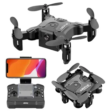 4DRC V2 Foldable Mini Drone with Remote Control - 2MP, WiFi - Black