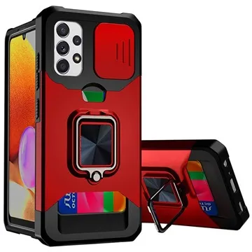 Multifunctional 4-in-1 Samsung Galaxy A32 (4G) Hybrid Case - Red