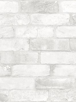 Nuwallpaper Loft White Brick Stick On Wallpaper