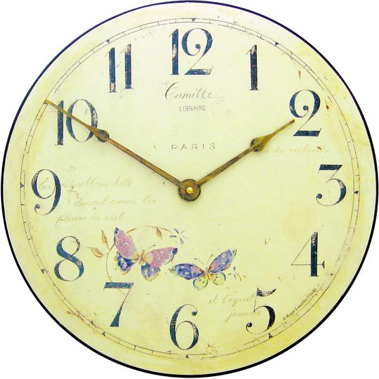 36cm Butterfly Motif Wall Clock