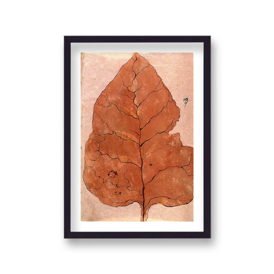 Antique Delicate Orange Leaf by Vouvart - Picture Frame Graphic Art
