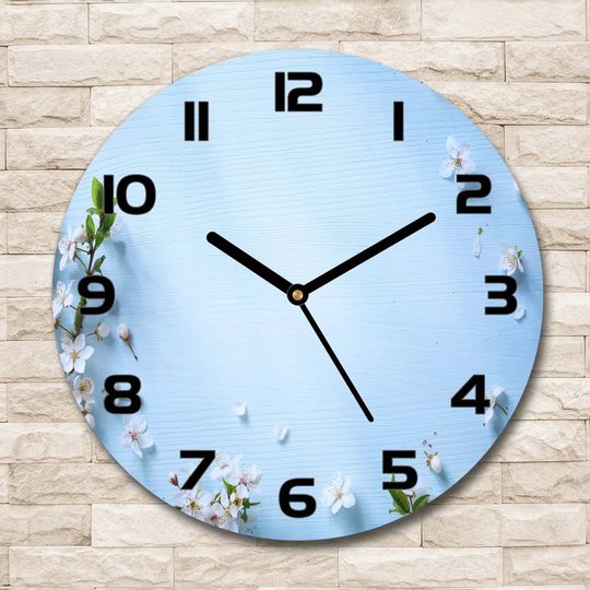 Decoration Picture Art Modern Kitchen Living Room Cherry Blossoms Background 30cm Silent Wall Clock
