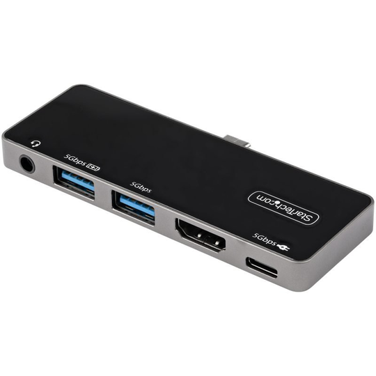 Startech USB-C Multiport Adapter - USB-C to 4K 60Hz HDMI 2.0, 100W Power Delivery Pass-Through Charging, 3-Port USB 3.0 Hub, Audio - USB-C Mini Dock - Portable USB Type-C Travel Dock