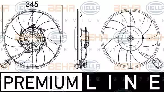 Air Conditioning fan 8EW351104-491 by BEHR Right