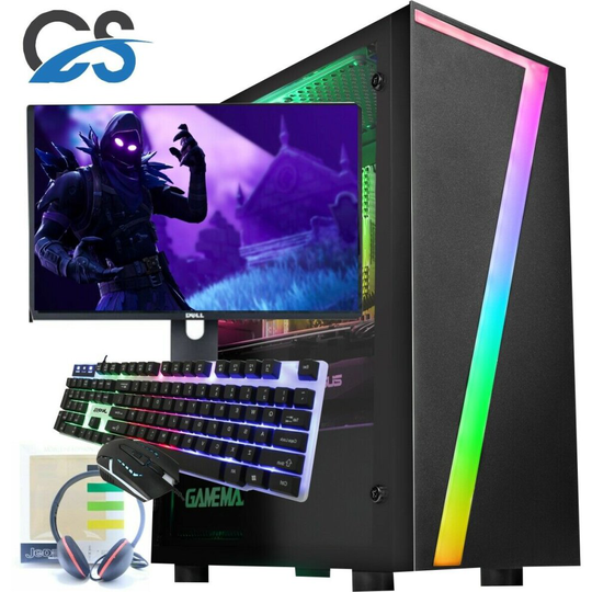 Fast Gaming PC Computer Bundle Core i7 16GB 480GB SSD W10 Nvidia GT730