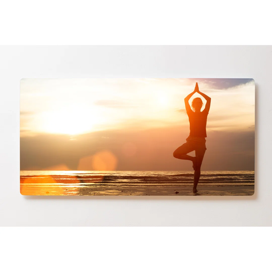 Backlight Yoga Sunrise Mural Magnetic Cork Board
