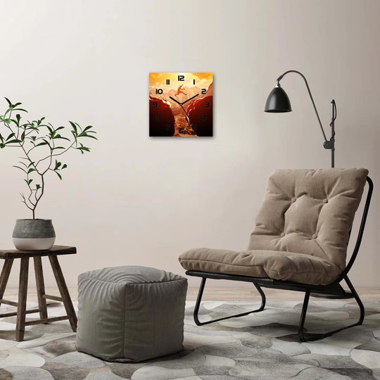 Jump over the Precipice Silent Wall Clock