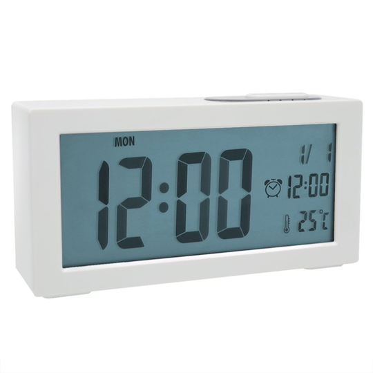 Jcobay Alarm Clocks Bedside Non Ticking, Battery Operated Digital Clock Large Display Time Temperature Adjustable Backlight with Snooze Light...