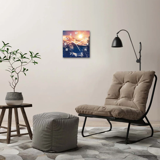 Sun over the Mountains Silent Wall Clock