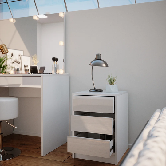 Amasa 3 - Drawer Nightstand in White