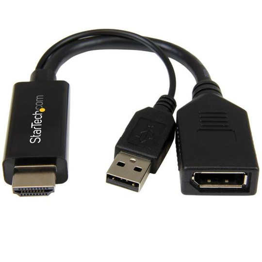 StarTech.com HDMI to DisplayPort Adapter - 4k 30Hz - HDMI to DP Active Adapter