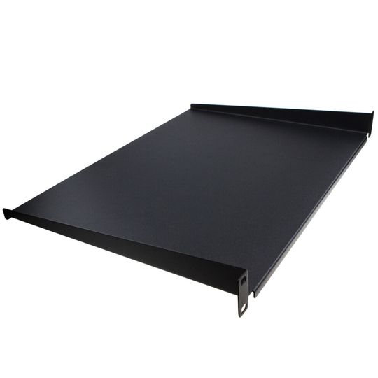 kenable [Twin Pack] Fixed Cantilever Shelf 1U 350mm Deep Black 19 inch Data Cabinet Rack