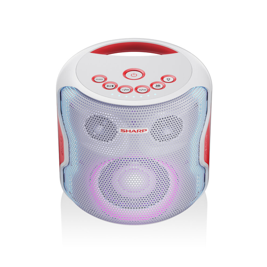 Sharp PS-919 130W Portable Bluetooth Speaker with LED Backlight - White