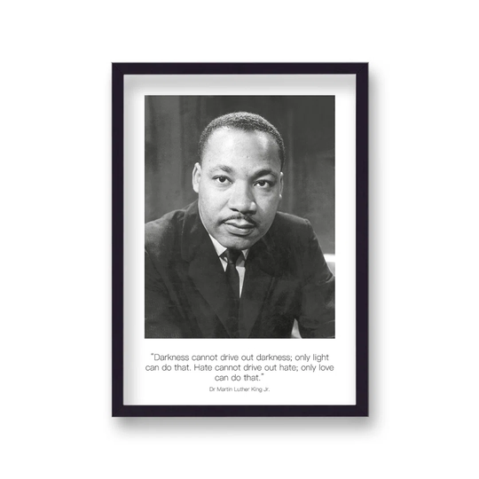 Polaroid Style B&W Icon Martin Luther King Darkness Cannot Drive Non-Dated by Vouvart - Picture Frame Memorabilia
