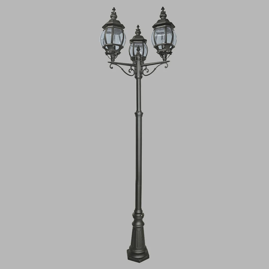 Alyson Black 3 - Light 220Cm H Hardwired Lamp Post