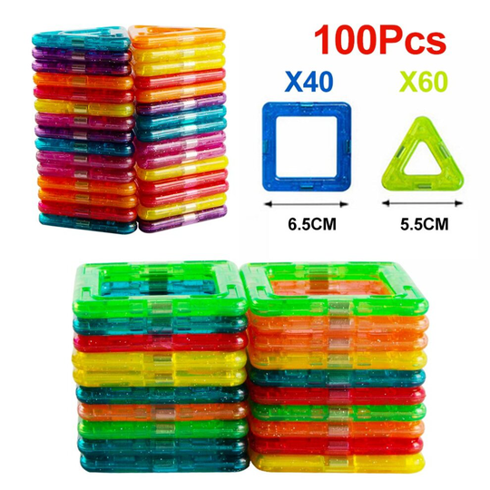 100Pcs Magnetic Building Blocks Multicolour Construction Building Toy Puzzle