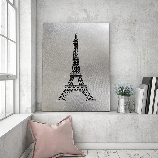 Canvas Print Silver Eiffel Tower Paris