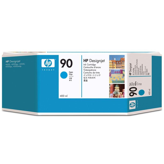 HP 90 Cyan Original Ink Cartridge - High Yield 400ml - C5061A