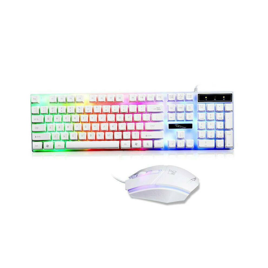 (White) Pro Keyboard Mouse Set Adapter for Xbox PS4 Gaming Rainbow