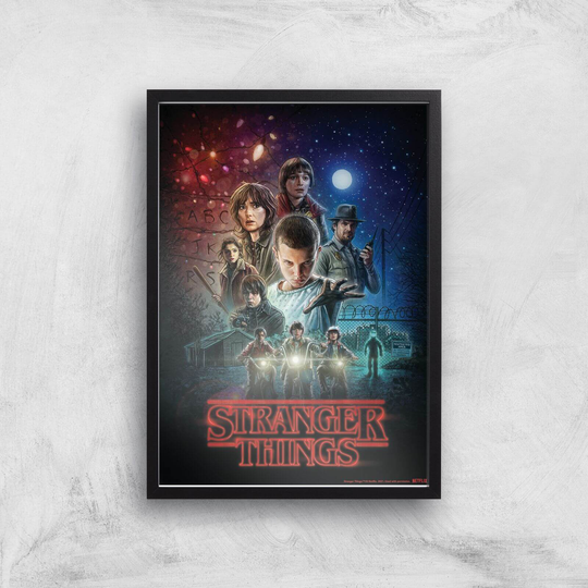Stranger Things Season One Poster Giclee Art Print - A4 - Black Frame