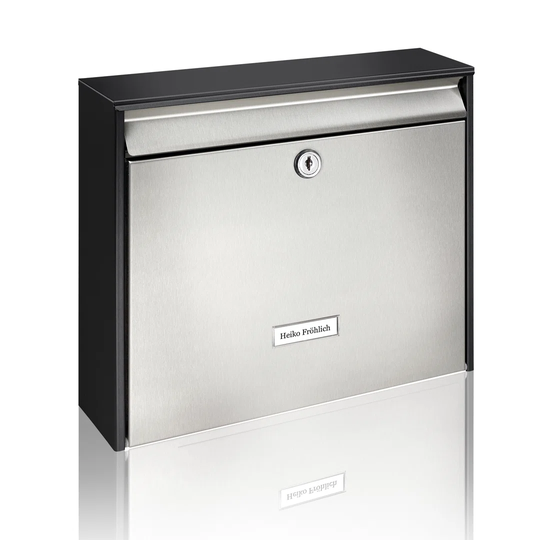 Oxford Black & Stainless Steel Wall Mounted Lockable Weatherproof Post Box