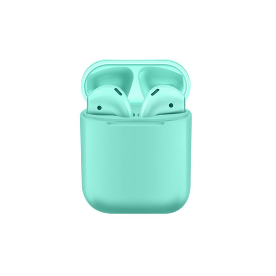 (Cyan-blue) i12 TWS Wireless Bluetooth 5.0 Touch control Earphones with 300mAh Charging Dock Automatically Pairing