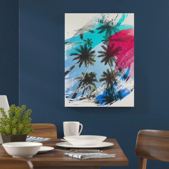 'Palm Trees Landscape' Graphic Art Print Poster