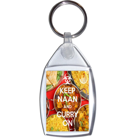 Keep Naan and Curry On - Keyring