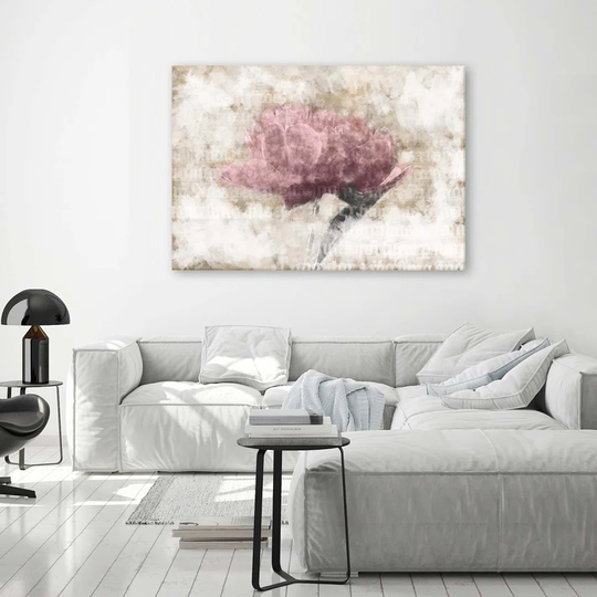 Canvas Print Pink Flowers Abstract Vintage