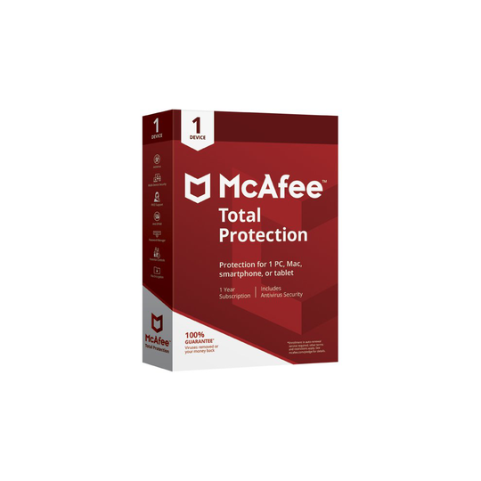 McAfee Total Protection Antivirus 2022 With Basic VPN | 1 Device, 1 Year