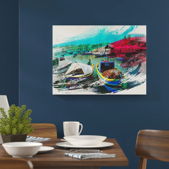 'Fishing Boat Malta' Graphic Art Print Poster