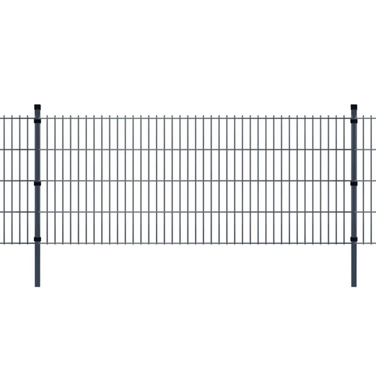 Vidaxl 2D Garden Fence Panel & Posts 2008X2030 Mm 2 M Grey