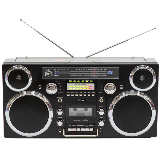 GPO Brooklyn Portable Boombox - Black