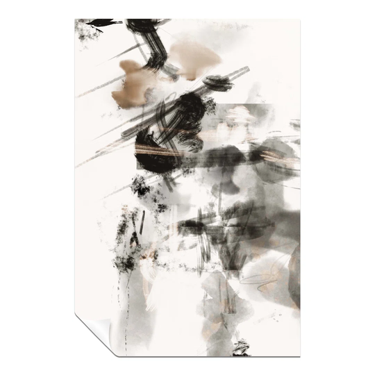 Panther Print Fine Art Prints Abstract Black & Grey Paint Strokes Artistic Unframed Poster, Pictures For Home Walls, Bedroom, Living Room & Bathroom D