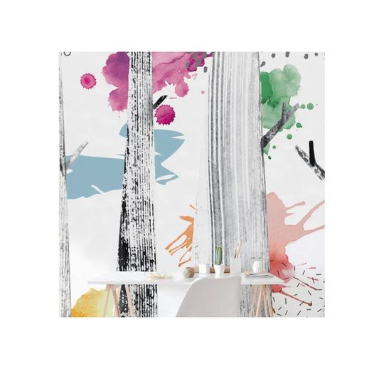 Larwence Abstract Trees Woodlforest Wallpaper