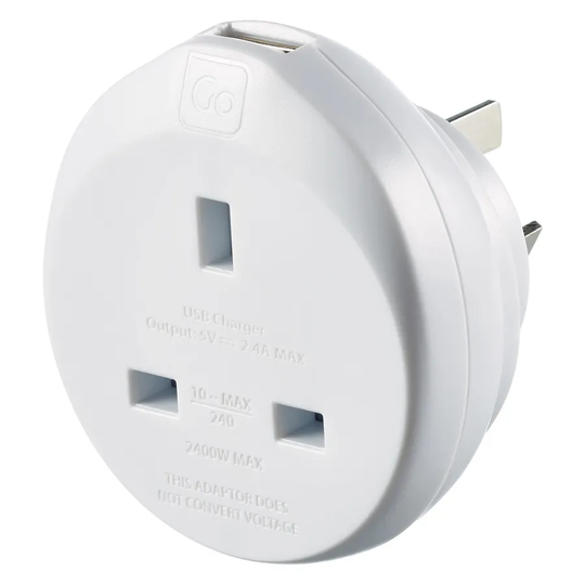 Go Travel Go-Travel Adaptor plus USB - UK-AUS