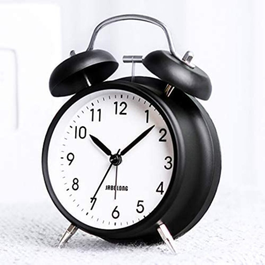 Twin Bell Alarm Clock Old Fashioned Bedside Alarm Clock with Backlight Non Ticking Desk Clock Retro Loud Bedroom Alarm Clock