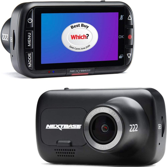 Nextbase 222 Dash Cam Full 1080p/30fps HD Recording In Car DVR Camera- 140° 6 lane Wide Viewing Angle- Polarising Filter Compatible- Intelligent