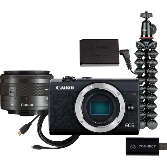 Canon EOS M200 Mirrorless Camera With 15-45mm Lenses