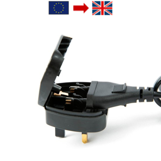 5 x Euro EU 2 Pin to UK 3 Pin Plug Converter Travel Adapter BSI Approved Black