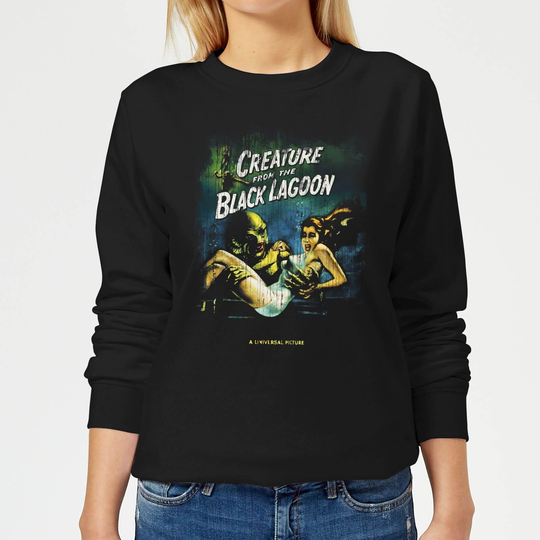 Universal Monsters Creature From The Black Lagoon Vintage Poster Women's Sweatshirt - Black - XS